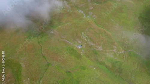 Drone shot above the French Alps in summer 8