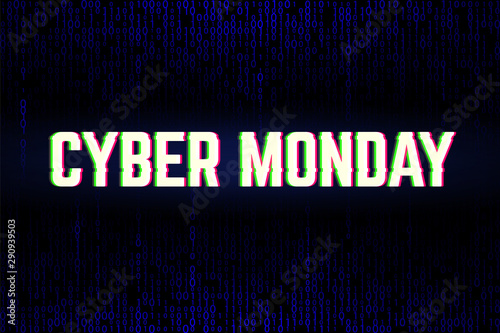 Binary background for the Cyber Monday Sale annual clearance.