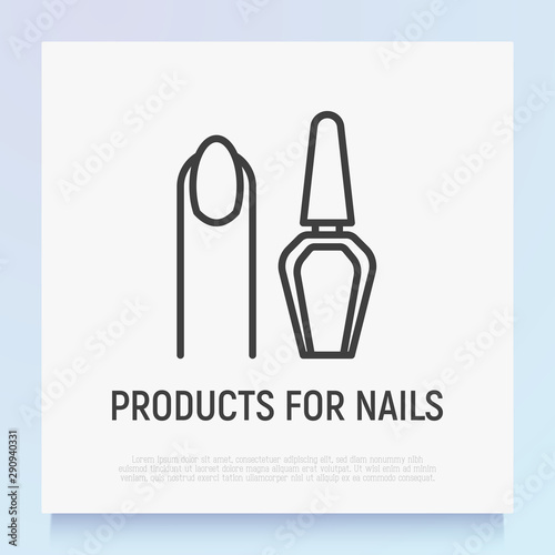 Nail polish and manicure thin line icon. Vector illustration for beauty shop.