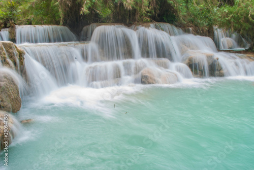 Fototapeta Naklejka Na Ścianę i Meble -  Beautiful waterfall in the green deep forest