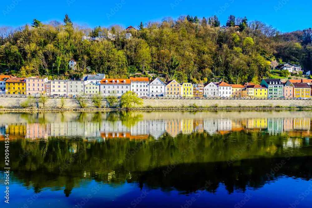 Colorful houses of Passau Bavaria Germany