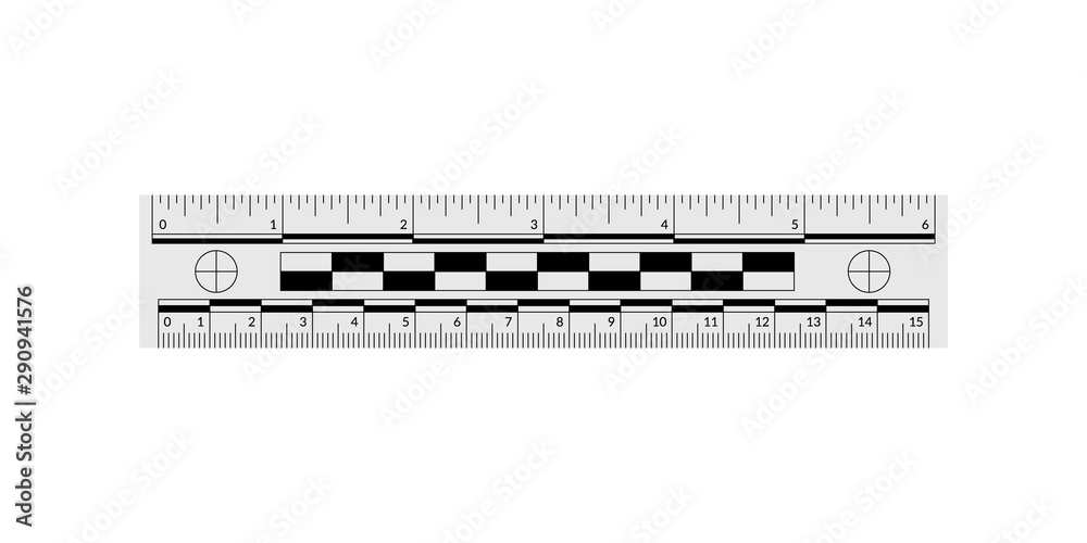 Forensic ruler for measuring crime evidence and gathering a clues.