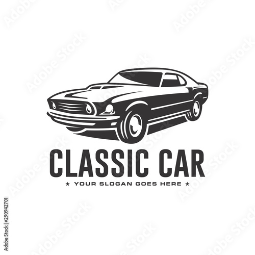 Classic car logo vector