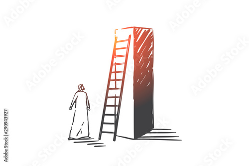Aspiration, objective, opportunity concept sketch. Hand drawn isolated vector