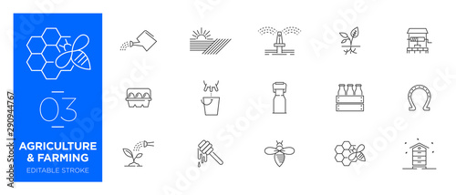 Set of Agriculture and Farming line icons - Modern icons