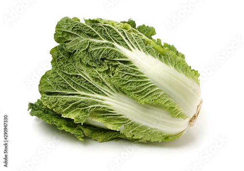 Fresh tasty ripe cabbage on white background.