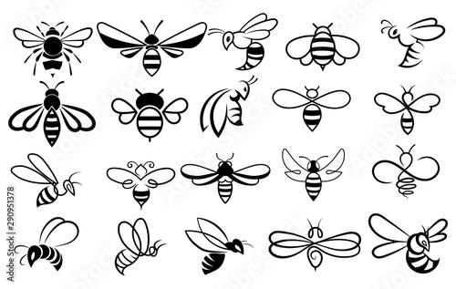 Set of bees Fototapet