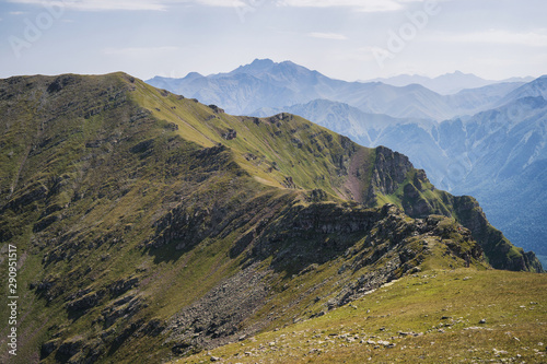 scenic mountain range in summer season