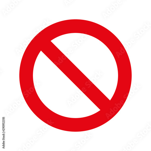 Prohibition sign. No Sign on white background