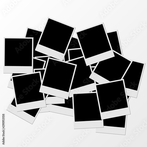 Vector polaroid collage photo template photo frame