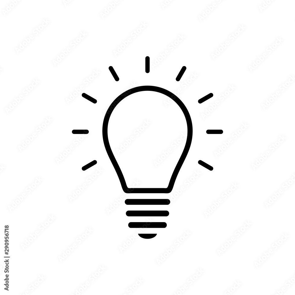 Idea light bulb icon simple flat style illustration Idea light bulb icon simple flat style illustration