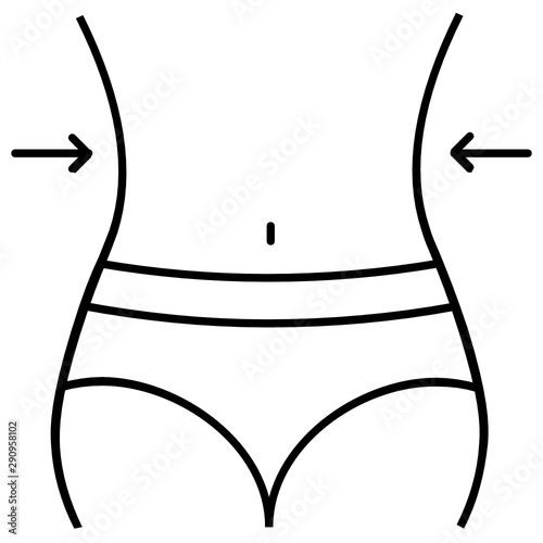 belly waist thin exercise fitness vector icon