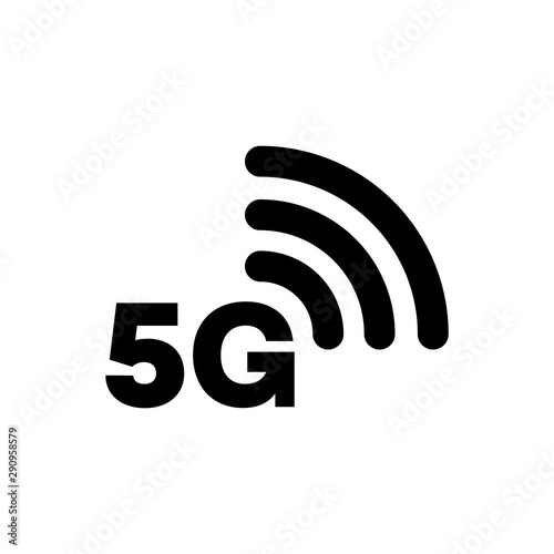 5G icon network coverage area simple flat style symbol