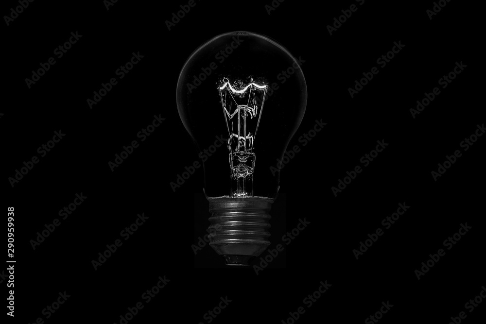 light bulb on black background light bulb on black background