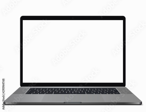 Realisitc laptop with blank screen. Laptop mockup. Vector graphic