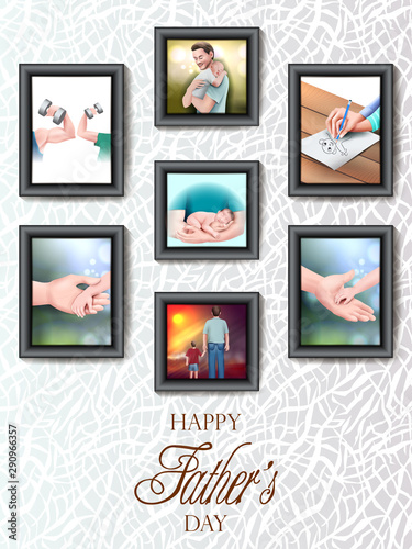 easy to edit vector illustration of Happy Father s Day background showing bonding and relationship between kid and father