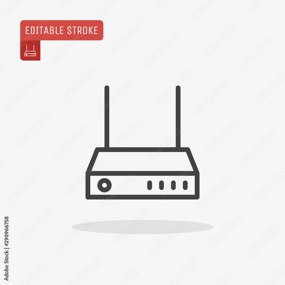 Outline Wi-Fi Router icon isolated on grey background. Line Wireless modem  symbol for website design, mobile application, ui. Editable stroke. Vector  illustration. Eps10. vector de Stock | Adobe Stock