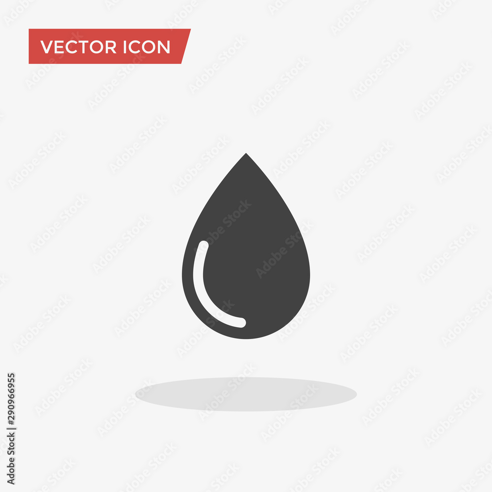 Fototapeta premium Water Drop Icon in trendy flat style isolated on grey background. Vector illustration, EPS10.