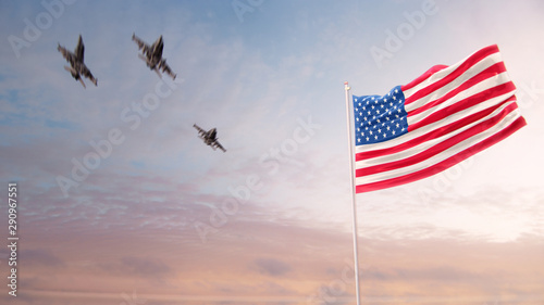 USA Flag With Air Force 