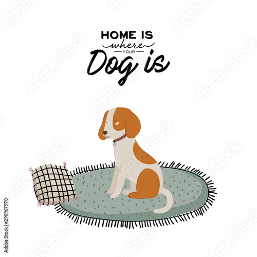 Stylish Scandic living room interior - sofa, armchair, coffee table, plants in pots, lamp, home decorations. Cozy Autumn season. Modern comfy apartment furnished in Hygge style. Vector illustration