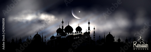 easy to edit vector illustration of Islamic celebration background with text Ramadan Kareem