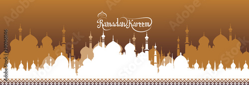 easy to edit vector illustration of Islamic celebration background with text Ramadan Kareem