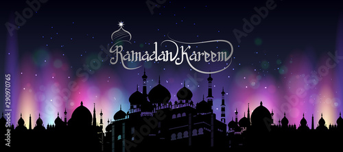easy to edit vector illustration of Islamic celebration background with text Ramadan Kareem