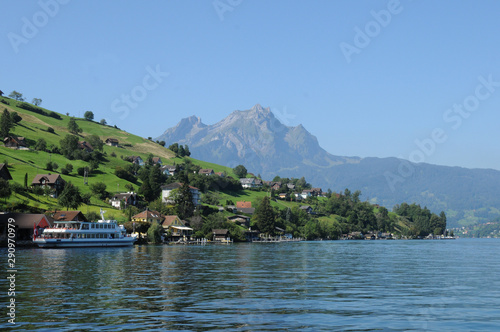 One of Switzerland main tourist attraction: Lake Lucerne Cruise to mount Pilatus