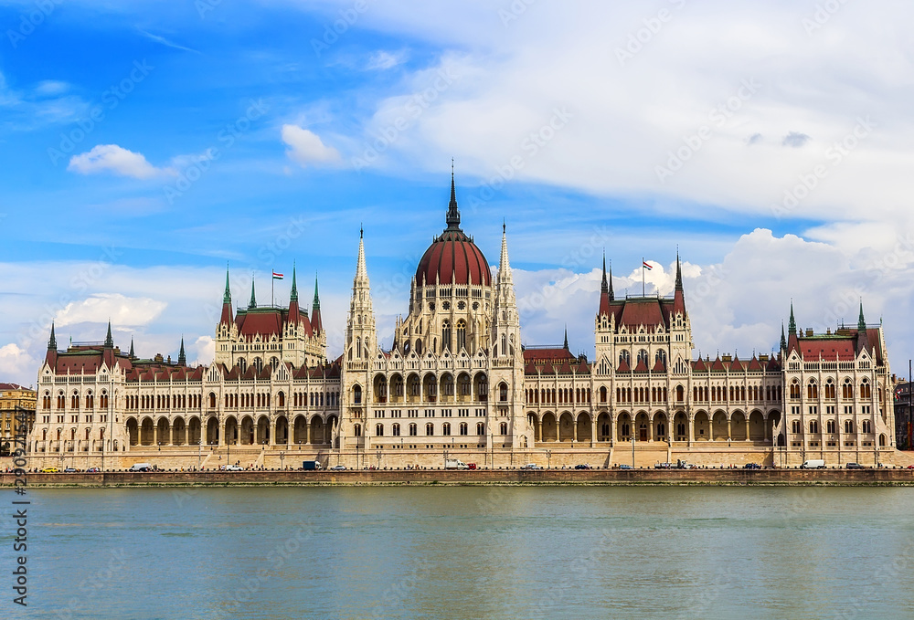 Hungarian Parliament on the Danube in Budapest
