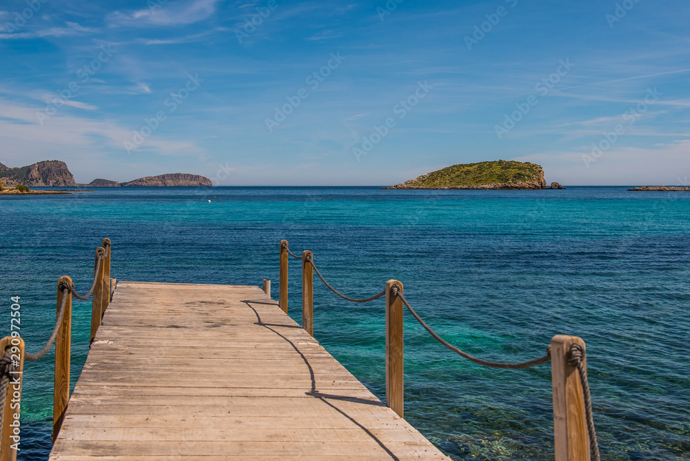 Sea View from the boat dock in Es Canar, Ibiza Sea View from the boat dock in Es Canar, Ibiza