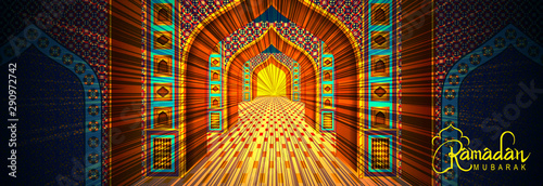 easy to edit vector illustration of Islamic celebration background with text Ramadan Kareem