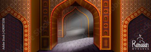 easy to edit vector illustration of Islamic celebration background with text Ramadan Kareem