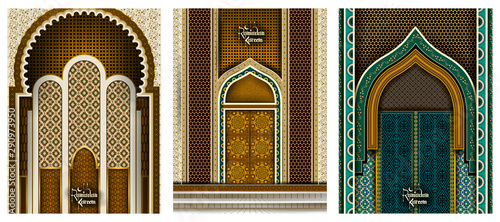 easy to edit vector illustration of Islamic celebration background with text Ramadan Kareem
