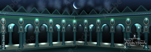 easy to edit vector illustration of Islamic celebration background with text Ramadan Kareem