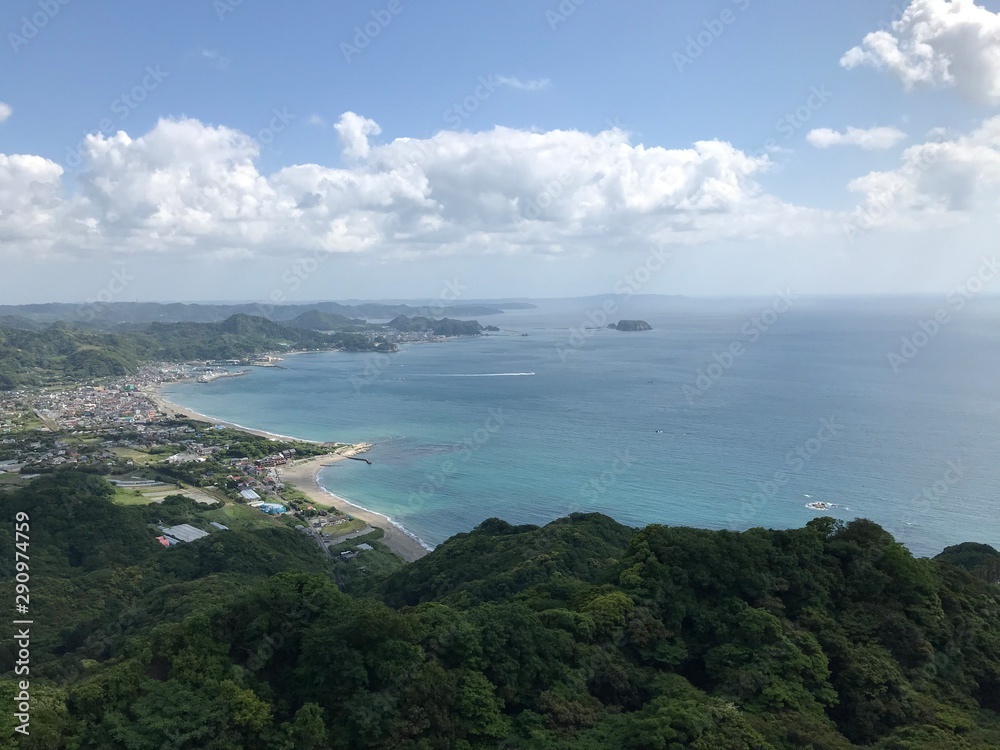 Beautiful Sea and City View from Two Lovers Point in Guam Island, US	