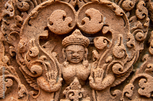 Bas-relief carved figure, Angkor Wat
