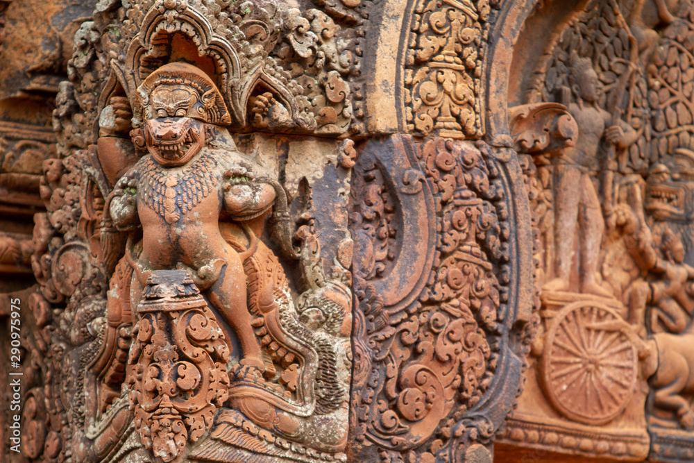 Carved details from Angkor Wat, dragons, snakes, Carved details from Angkor Wat, dragons, snakes,