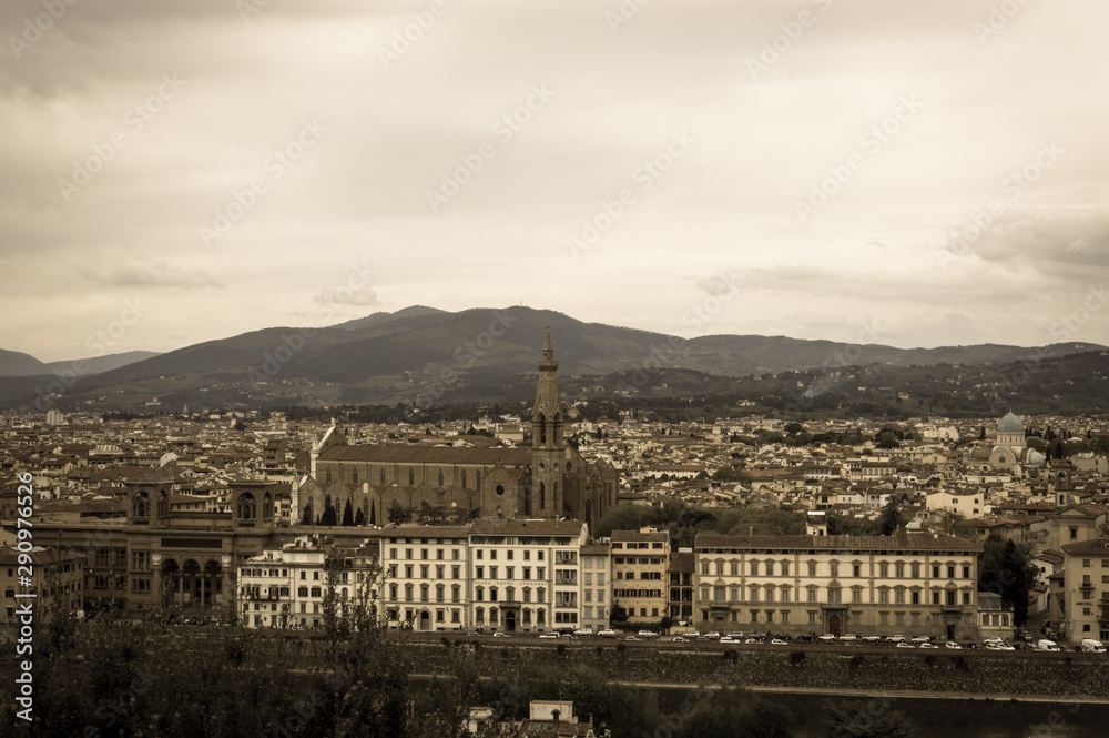 Beautiful view of the medieval center of Florence