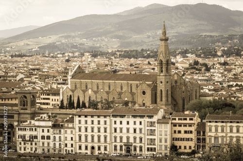 Beautiful view of the medieval center of Florence