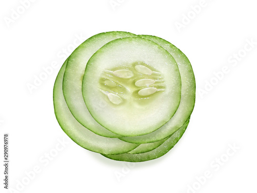 cucumber slice, isolated on a white background