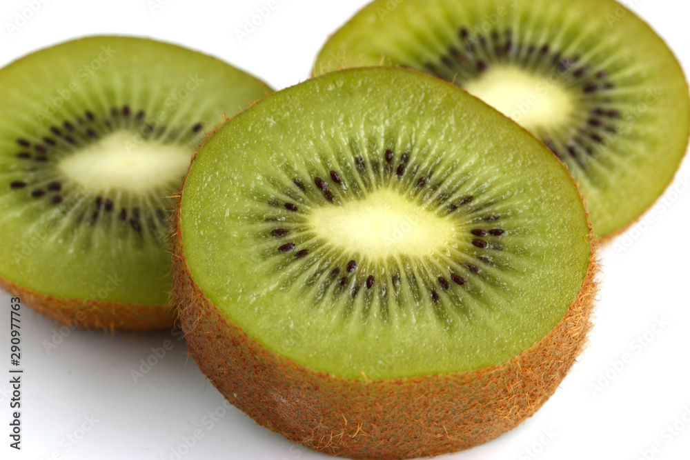 Fototapeta premium sliced kiwi isolated on white background, juicy fruit