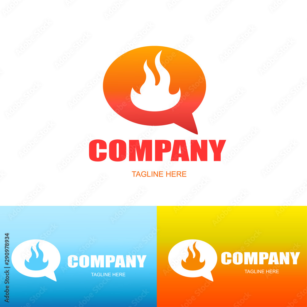 Plakat Hot Topic Logo,set of fire logo,vector logo template