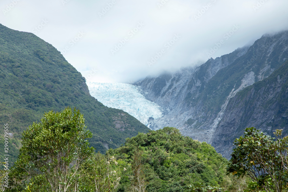 Franz Jozef glacier in the  mountains, New Zealand