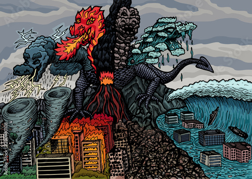 Natural disasters is an evil monster that destroys humanity.