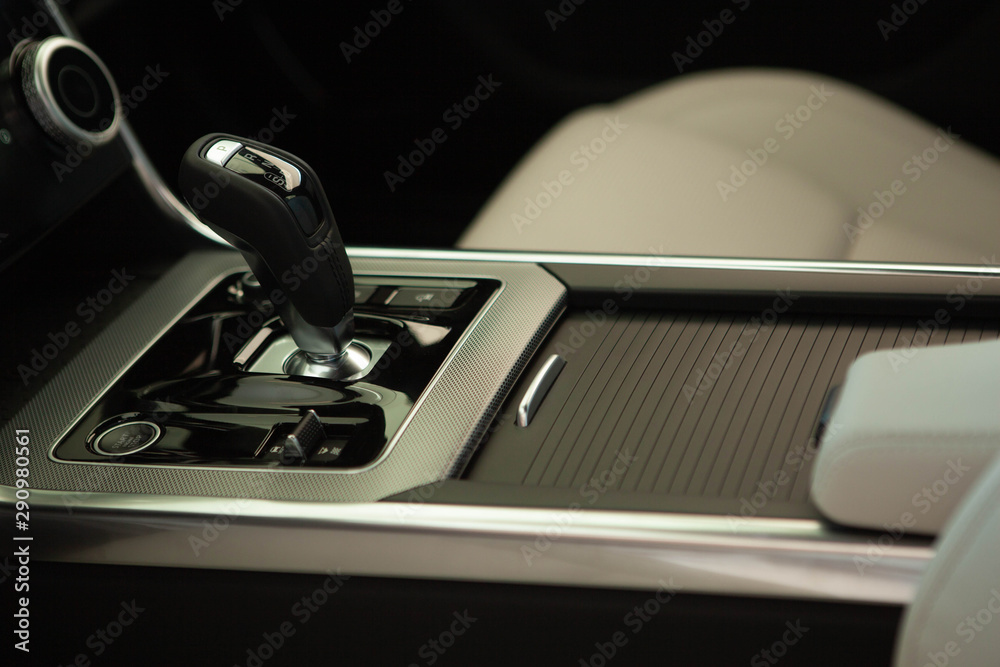 Gear shift of a modern automobile Gear shift of a modern automobile