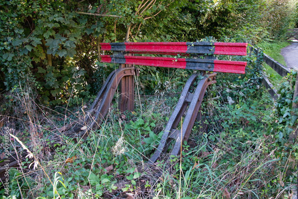 Old overgrown railway buffers in Cornwall Old overgrown railway buffers in Cornwall