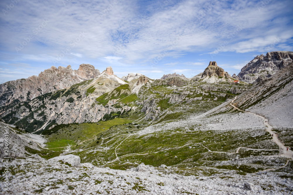 Dolomites landscape, rocks and mountains in the UNESCO list in South Tyrol in Italy. Dolomites landscape, rocks and mountains in the UNESCO list in South Tyrol in Italy.
