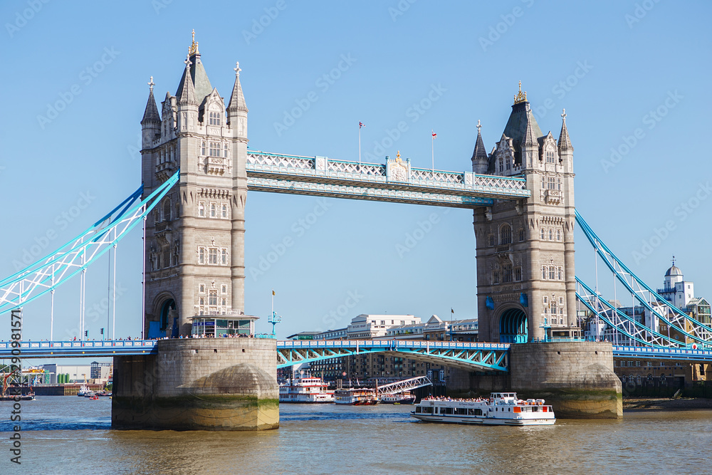 Tower Bridge in London, the UK. Tower Bridge in London has stood over the River Thames