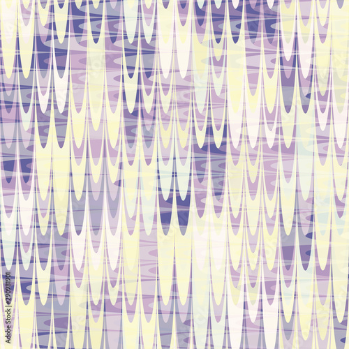 Wax print marble stripe ink background. Seamless pattern with vertical broken stripe on bleached resist lilac purple. Dip dyed bright batik textile. Variegated boho textured trendy fashion swatch