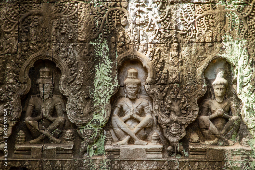 Angkor Wat bas-relief stone carvings